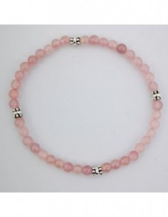 Pulsera Elástica de Gemas, Adornos de Plata y Bola Pequeña