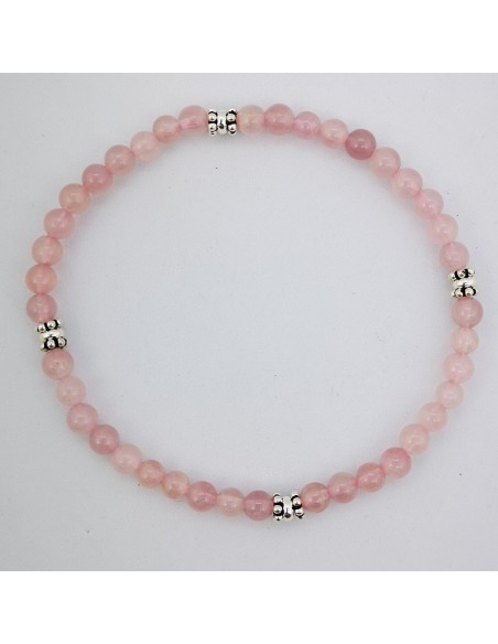 Pulsera Elástica de Gemas, Adornos de Plata y Bola Pequeña