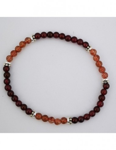 Garnet and Strawberry Quartz Bracelet