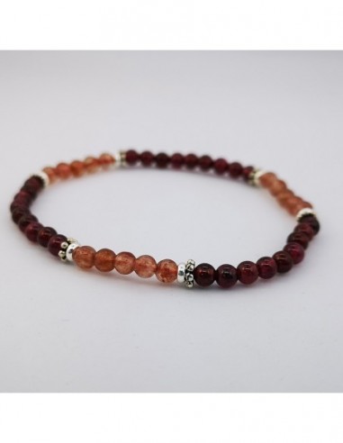 Pulsera de Granate y Cuarzo Fresa