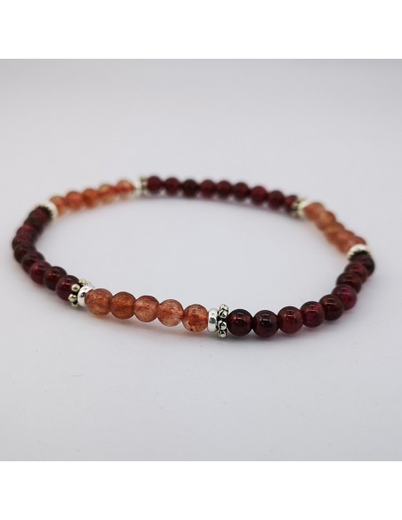 Pulsera de Granate y Cuarzo Fresa