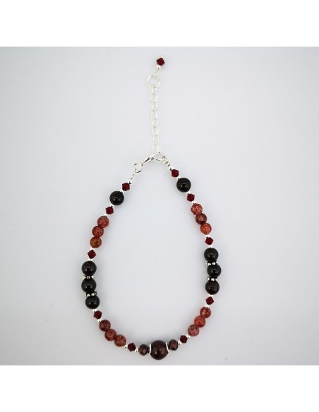 Pulsera de Granate y Cuarzo Fresa