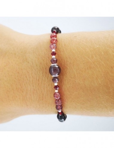 Pulsera de Granate y Cuarzo Fresa
