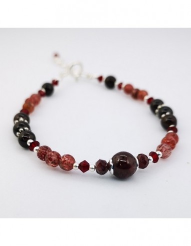 Pulsera de Granate y Cuarzo Fresa