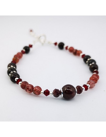 Pulsera de Granate y Cuarzo Fresa