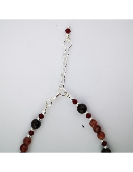 Pulsera de Granate y Cuarzo Fresa