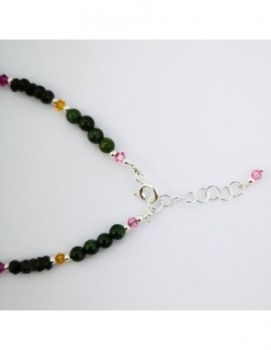Pulsera de Turmalina Multicolor y Rubí