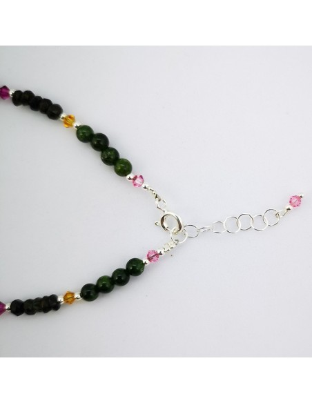Pulsera de Turmalina Multicolor y Rubí