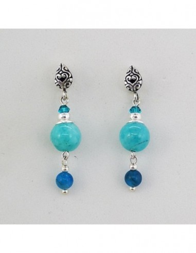 Amazonite and Blue Apatite Earrings