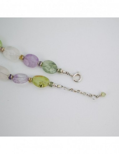 Collar de Prehnita, Cuarzo Rosa y...