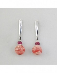 Pendientes de Rodocrosita y Rubí