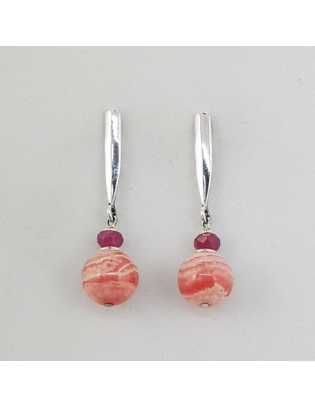 Pendientes de Rodocrosita y Rubí