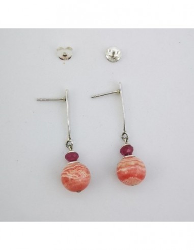 Pendientes de Rodocrosita y Rubí