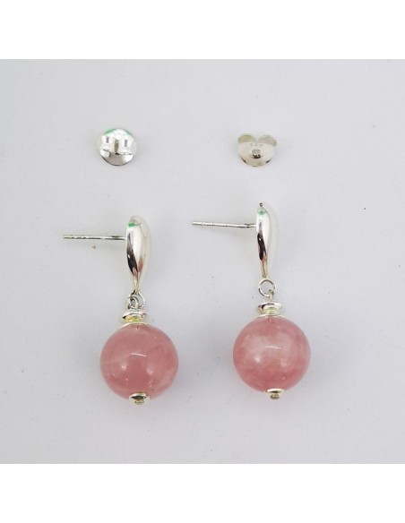 Pendientes de Cuarzo Rosa