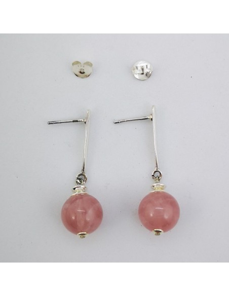 Pendientes de Cuarzo Rosa