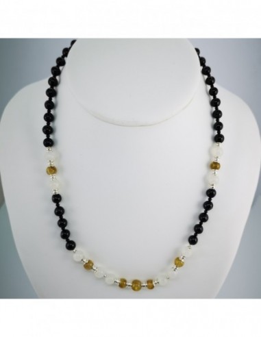 Hypersthene, Rutile, and Moonstone Necklace