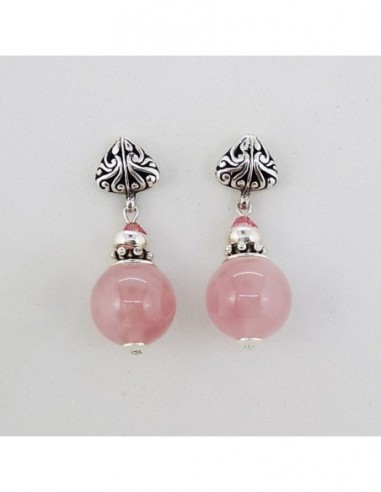 Pendientes de Cuarzo Rosa