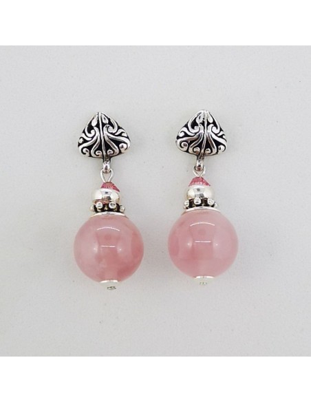 Pendientes de Cuarzo Rosa