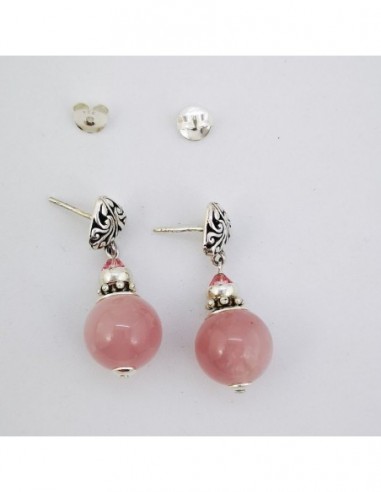 Pendientes de Cuarzo Rosa