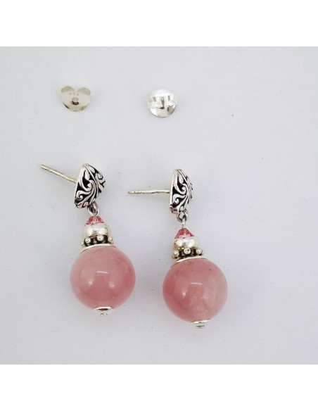 Pendientes de Cuarzo Rosa