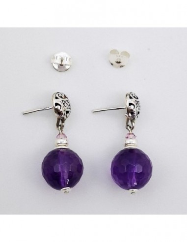 Round Gemstone Ball Earrings with...