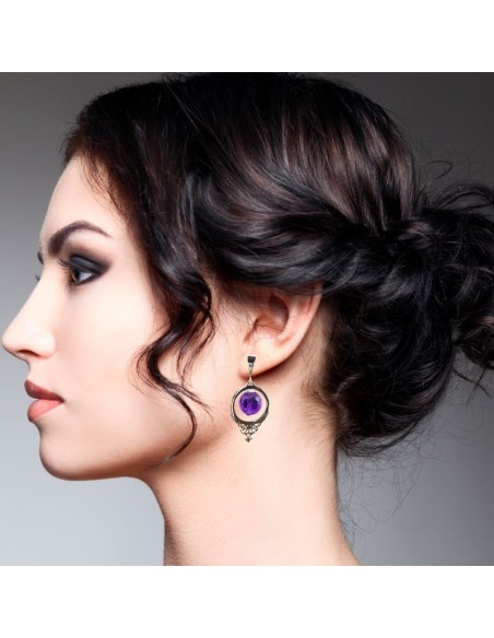 Pendientes de Cuarzo Amatista