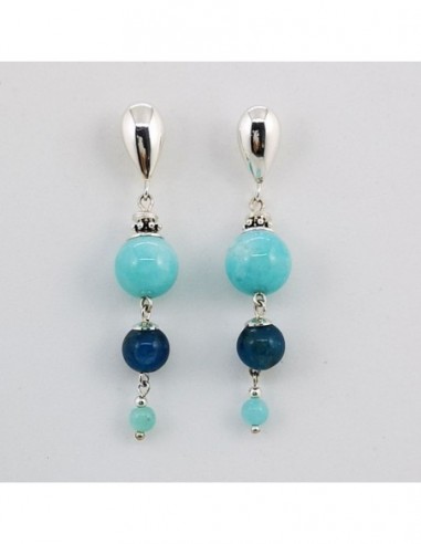 Amazonite and Blue Apatite Earrings